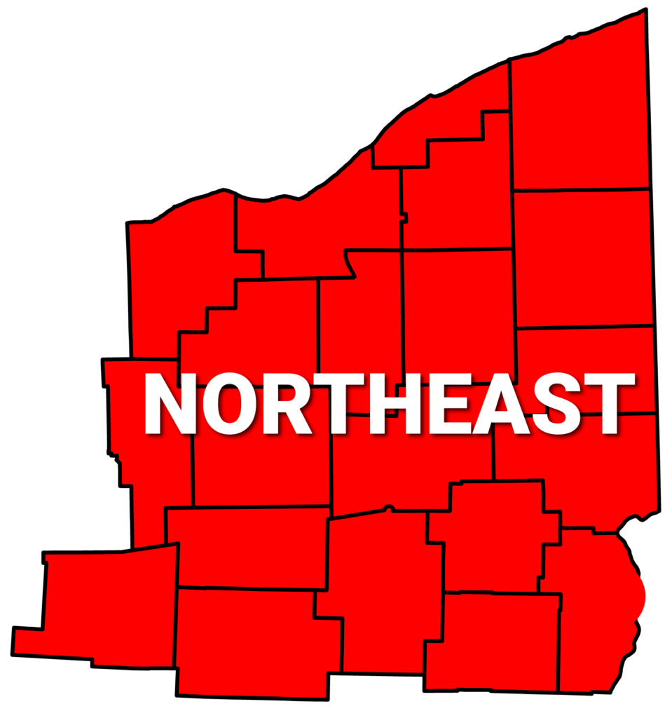 A map picture of Northeast Ohio